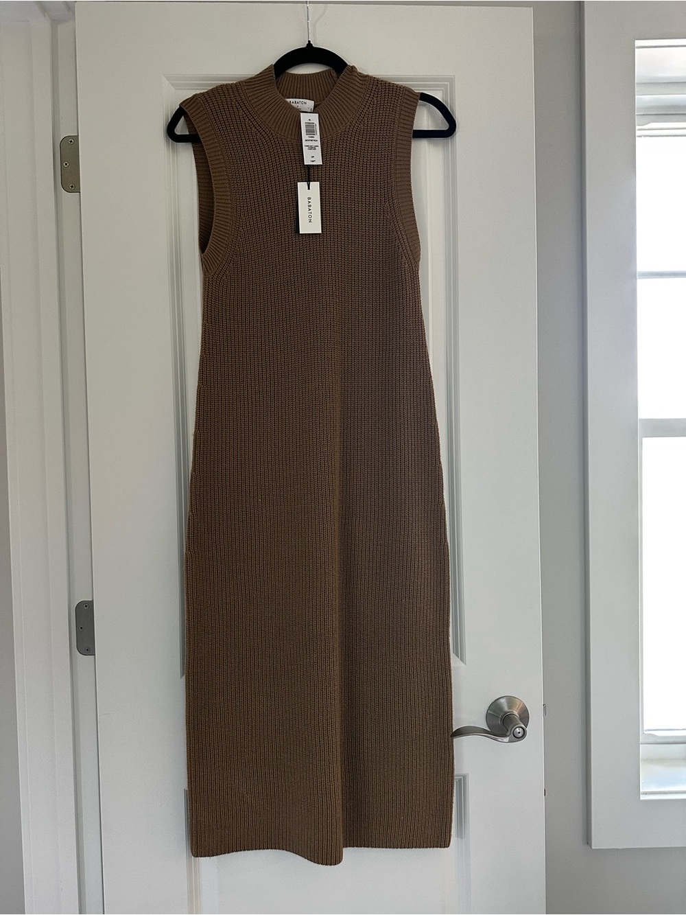 Aritzia Sleeveless Ribbed Midi Dress - Camel 100% Marino wool